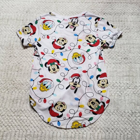 Disney Mickey Mouse and Friends Christmas Lights Juniors Top Size S 3-5 - Picture 3 of 7